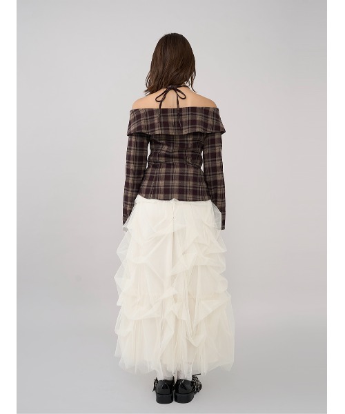 ホルターオフショルチェックシャツ（シャツ/ブラウス）｜Darich