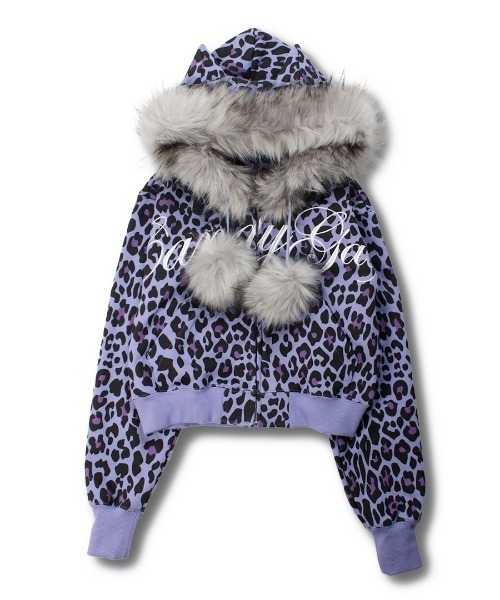 GALFY（ガルフィー）ぎゃるマシぱぁかぁ/ヒョウ柄スウェットジップ