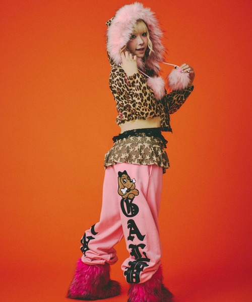 セール】GALFY（ガルフィー）ぎゃるマシぱぁかぁ/ヒョウ柄スウェット