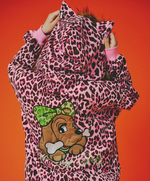 セール】GALFY（ガルフィー）ぎゃるマシぱぁかぁ/ヒョウ柄スウェット