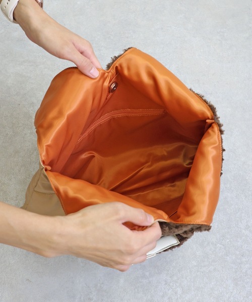 COLDE （コルデ）の「ボア×キルティングナイロントートバッグ（トートバッグ・レディース・アイボリー/チャコールグレー/ブラウン・FREE）」の15枚目の写真