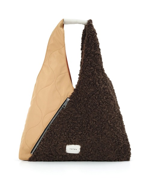 COLDE （コルデ）の「ボア×キルティングナイロントートバッグ（トートバッグ・レディース・アイボリー/チャコールグレー/ブラウン・FREE）」の8枚目の写真