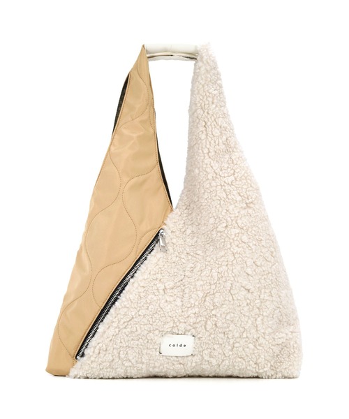 COLDE （コルデ）の「ボア×キルティングナイロントートバッグ（トートバッグ・レディース・アイボリー/チャコールグレー/ブラウン・FREE）」の19枚目の写真