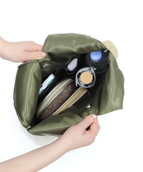 COLDE （コルデ）の「ボア×キルティングナイロントートバッグ（トートバッグ・レディース・アイボリー/チャコールグレー/ブラウン・FREE）」の12枚目の写真