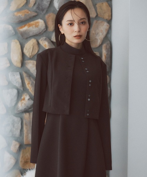 カットジョーゼットショートカーディガン（カーディガン/ボレロ