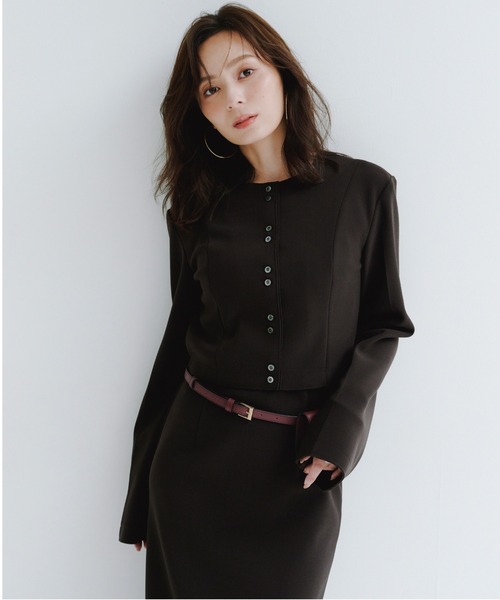 カットジョーゼットショートカーディガン（カーディガン/ボレロ