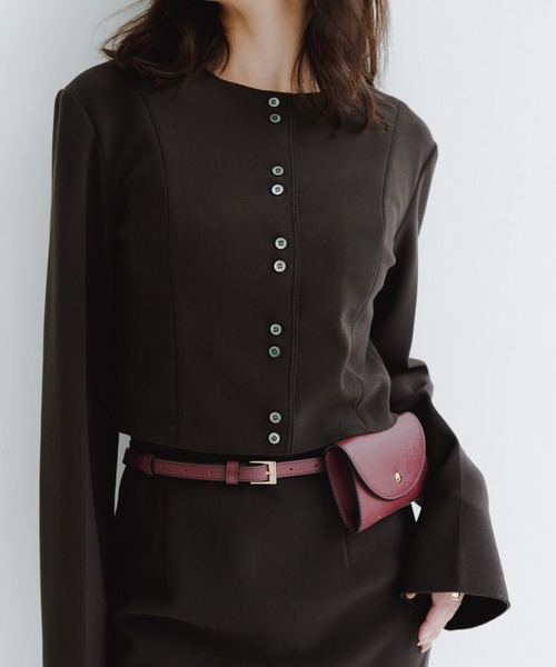 カットジョーゼットショートカーディガン カットジョーゼットショートカーディガン