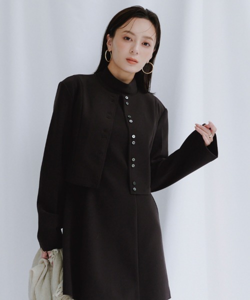 カットジョーゼットショートカーディガン（カーディガン/ボレロ