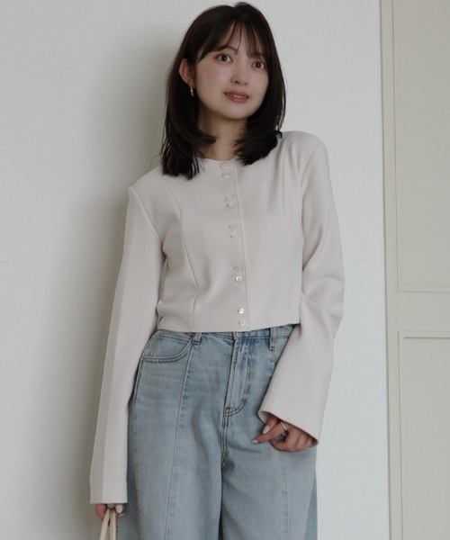 新品未使用セット売り可⭕️anuans カットジョーゼットショートカーディガン アニュアンス anuans カットジョーゼットショートカーディガン