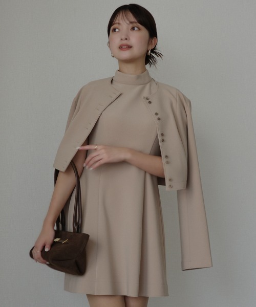 アニュアンス/カットジョーゼットショートカーディガン/エクリュ ア