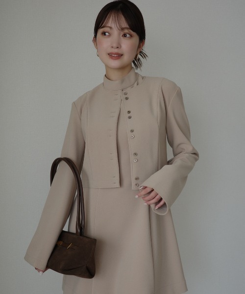 アニュアンス　カットジョーゼットショートカーディガン カットジョーゼットショートカーディガン