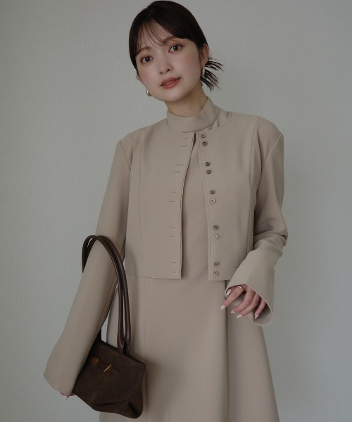 アニュアンス　カットジョーゼットショートカーディガン カットジョーゼットショートカーディガン