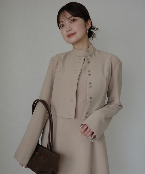 カットジョーゼットショートカーディガン（カーディガン/ボレロ