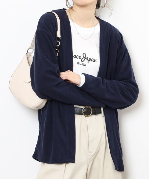 FUNALIVE(ファンアライブ)の「カーディガン 長袖 Tシャツ アンサンブル(アンサンブル・メンズ・チャコールグレー/グレー/ネイビー/ブラック・L/LL/M)」の4枚目の写真