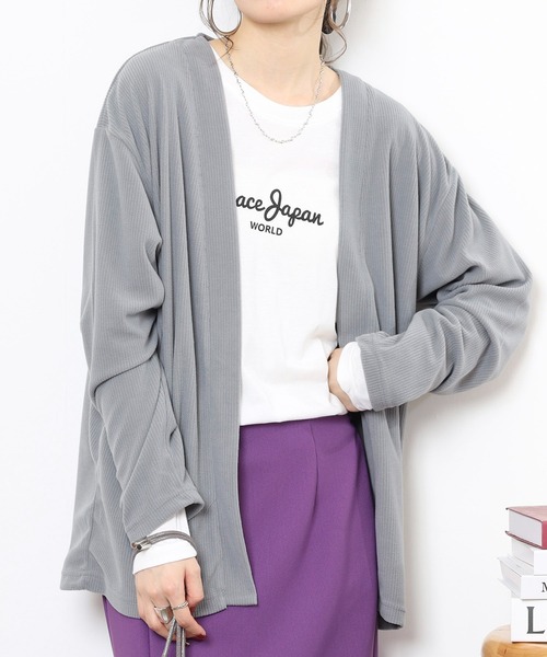 FUNALIVE(ファンアライブ)の「カーディガン 長袖 Tシャツ アンサンブル(アンサンブル・メンズ・チャコールグレー/グレー/ネイビー/ブラック・L/LL/M)」の3枚目の写真