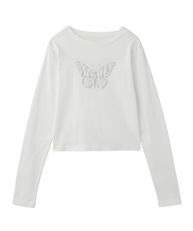 BUTTERFLY FOAM PRINT L/S BABY TEE