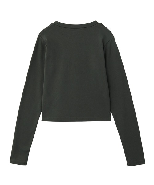 X-girl(エックスガール)の「BUTTERFLY FOAM PRINT L/S BABY TEE(Tシャツ/カットソー・レディース・グレー/ホワイト/チャコール・ONE SIZE)」の8枚目の写真