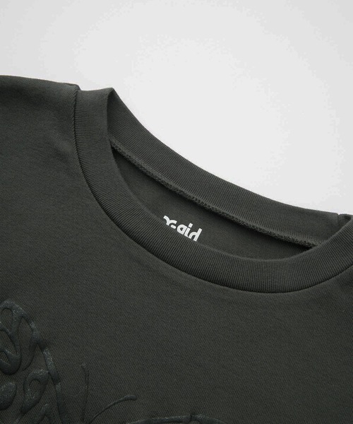 X-girl(エックスガール)の「BUTTERFLY FOAM PRINT L/S BABY TEE(Tシャツ/カットソー・レディース・グレー/ホワイト/チャコール・ONE SIZE)」の9枚目の写真