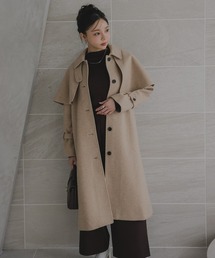 Petitjo(プッチージョ)の小さいサイズ ケープ付ロングコート 低身長さん・小柄女性(ダッフルコート)