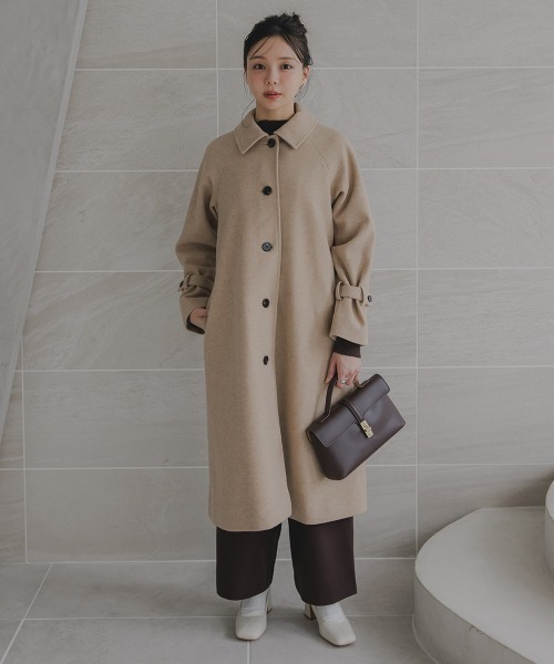 Petitjo(プッチージョ)の「小さいサイズ ケープ付ロングコート 低身長さん・小柄女性(トレンチコート・レディース・モカ/チャコールグレー・M-L/XS-S)」の15枚目の写真