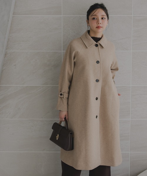 Petitjo(プッチージョ)の「小さいサイズ ケープ付ロングコート 低身長さん・小柄女性(トレンチコート・レディース・モカ/チャコールグレー・M-L/XS-S)」の17枚目の写真