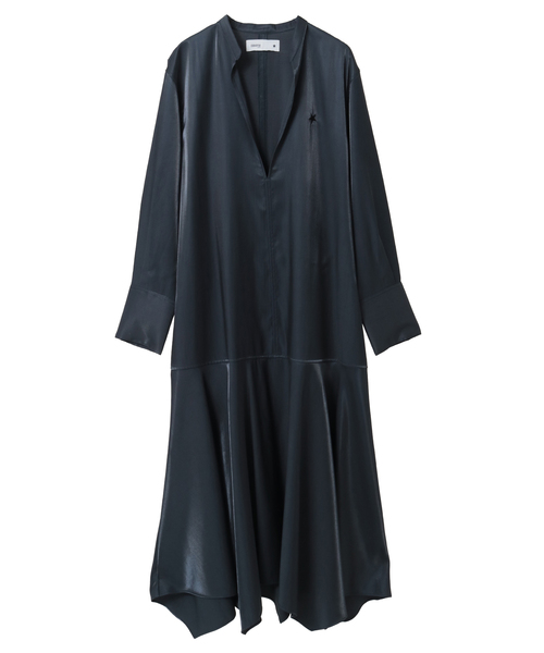 STAR★ CUT SATIN DRAPED DRESS