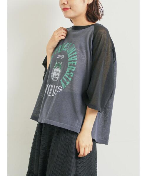 SM2(エスエムツー)の「ラグランスリーブプリントシアーニット(ニット/セーター・レディース・ネイビー/グリーン/ブラウン/ブラック・F)」の21枚目の写真