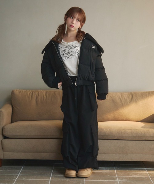 セール】襟ボアキルティングダウン（ダウンジャケット/コート