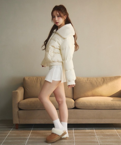 セール】襟ボアキルティングダウン（ダウンジャケット/コート