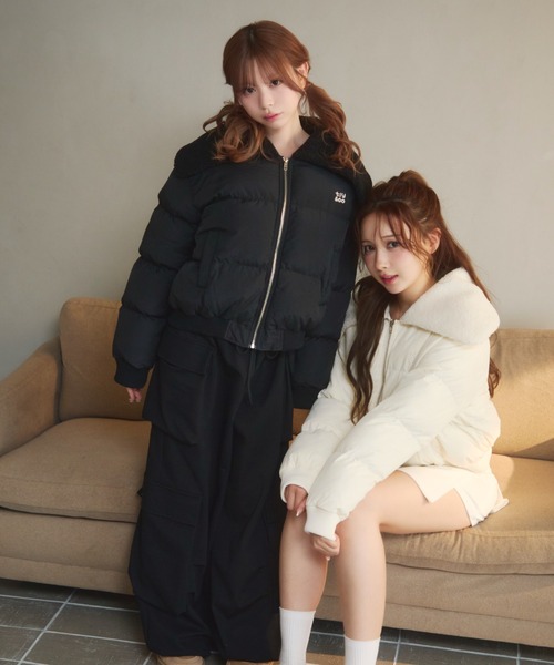 ブラック キルティング ダウンジャケット XS SEN TOKYO ダウンコート ダウンジャケット ライトなボリュームで