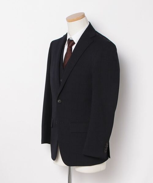 Perfect Suit FActory（パーフェクトスーツファクトリー）の「《WOOLY WASH SUIT》WEB限定スーツ【洗える/ウールライク】スリーピース　千鳥×ウィンドペン　ネイビー（スーツセット・メンズ・ネイビー・AB6/Y5/Y6/A5/A6/AB5/A4/AB7/A7/BB5/AB4/AB8/BB7/BB6/Y4/Y7/A8/BB8/BB4）」の17枚目の写真