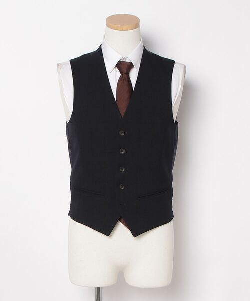 Perfect Suit FActory（パーフェクトスーツファクトリー）の「《WOOLY WASH SUIT》WEB限定スーツ【洗える/ウールライク】スリーピース　千鳥×ウィンドペン　ネイビー（スーツセット・メンズ・ネイビー・AB6/Y5/Y6/A5/A6/AB5/A4/AB7/A7/BB5/AB4/AB8/BB7/BB6/Y4/Y7/A8/BB8/BB4）」の19枚目の写真