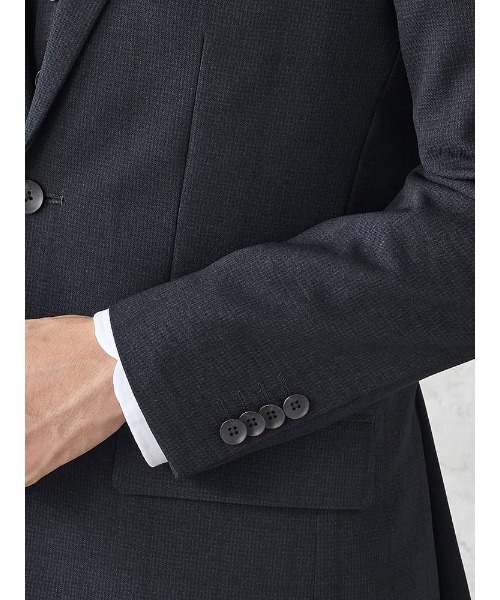 Perfect Suit FActory（パーフェクトスーツファクトリー）の「《WOOLY WASH SUIT》WEB限定スーツ【洗える/ウールライク】スリーピース　千鳥×ウィンドペン　ネイビー（スーツセット・メンズ・ネイビー・AB6/Y5/Y6/A5/A6/AB5/A4/AB7/A7/BB5/AB4/AB8/BB7/BB6/Y4/Y7/A8/BB8/BB4）」の9枚目の写真