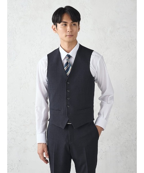 Perfect Suit FActory（パーフェクトスーツファクトリー）の「《WOOLY WASH SUIT》WEB限定スーツ【洗える/ウールライク】スリーピース　千鳥×ウィンドペン　ネイビー（スーツセット・メンズ・ネイビー・AB6/Y5/Y6/A5/A6/AB5/A4/AB7/A7/BB5/AB4/AB8/BB7/BB6/Y4/Y7/A8/BB8/BB4）」の8枚目の写真
