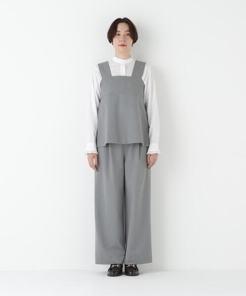human woman(ヒューマンウーマン)の「◆ストレッチビスチェセットアップ(サロペット/オーバーオール・レディース・グレー/ネイビー・MEDIUM)」の9枚目の写真