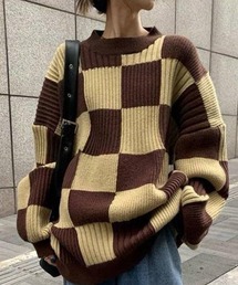 幾何学デザインセーター