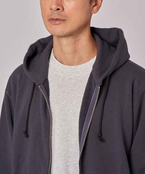 LOOPWHEELER（ループウィラー）の「LOOPWHEELER × LOWERCASE for EDIFICE ライトツリウラケ ジップパーカー（パーカー・メンズ・チャコールグレー/ブラウン/アイボリー・X-LARGE/LARGE/MEDIUM/SMALL）」の22枚目の写真