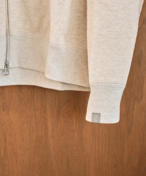 LOOPWHEELER（ループウィラー）の「LOOPWHEELER × LOWERCASE for EDIFICE ライトツリウラケ ジップパーカー（パーカー・メンズ・チャコールグレー/ブラウン/アイボリー・X-LARGE/LARGE/MEDIUM/SMALL）」の7枚目の写真