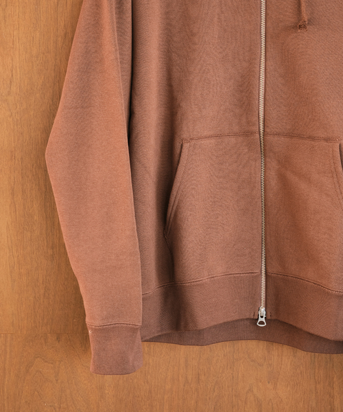 LOOPWHEELER（ループウィラー）の「LOOPWHEELER × LOWERCASE for EDIFICE ライトツリウラケ ジップパーカー（パーカー・メンズ・チャコールグレー/ブラウン/アイボリー・X-LARGE/LARGE/MEDIUM/SMALL）」の13枚目の写真