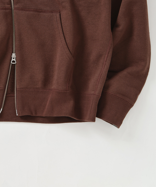 LOOPWHEELER（ループウィラー）の「LOOPWHEELER × LOWERCASE for EDIFICE ライトツリウラケ ジップパーカー（パーカー・メンズ・チャコールグレー/ブラウン/アイボリー・X-LARGE/LARGE/MEDIUM/SMALL）」の18枚目の写真