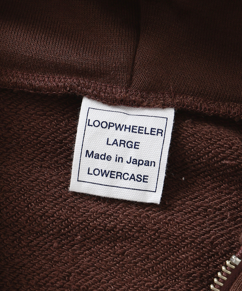 LOOPWHEELER（ループウィラー）の「LOOPWHEELER × LOWERCASE for EDIFICE ライトツリウラケ ジップパーカー（パーカー・メンズ・チャコールグレー/ブラウン/アイボリー・X-LARGE/LARGE/MEDIUM/SMALL）」の21枚目の写真
