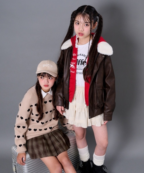 by LOVEiT（バイラビット）の「衿ファー合成皮革ジャケット（ライダースジャケット・キッズ・ブラック/ブラウン・120cm/130cm/150cm/140cm/160cm）」の6枚目の写真