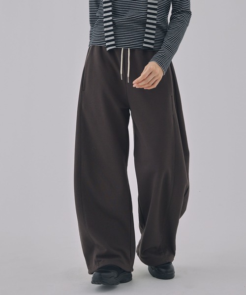 【Unblend】ドロスト ヘビーウェイトカーブスウェットパンツ 【セットアップ対応】