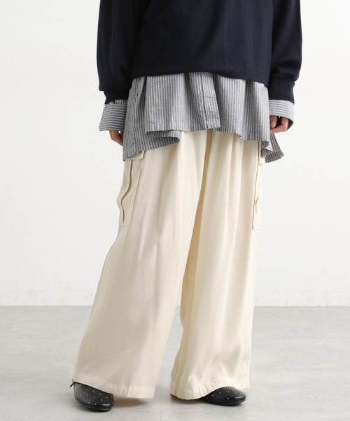 studio CLIP(スタディオクリップ)の「フィブリルツイルカーゴパンツ(その他パンツ・レディース・アイボリー/モカ/ネイビー・FREE)」の21枚目の写真