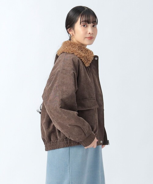 BEAMS HEART(ビームスハート)の「中綿 コーデュロイ 襟ボア ブルゾン(ブルゾン・レディース・ダークブラウン/ベージュ・FREE)」の11枚目の写真