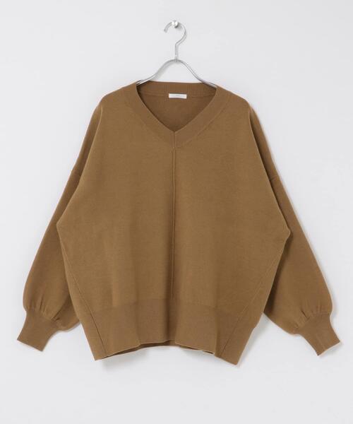 ITEMS URBANRESEARCH（アイテムズ アーバンリサーチ）の「Vネックニットプルオーバー（ニット/セーター・レディース・カーキ/ブラック/ライトグレー/キャメル・FREE）」の12枚目の写真