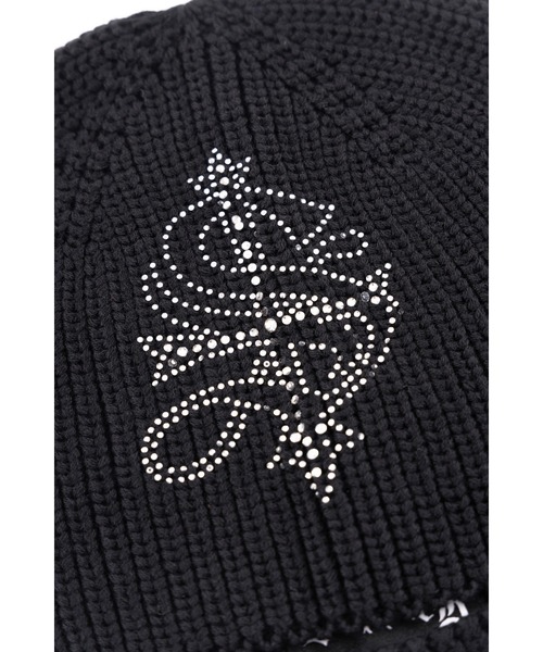 SUPPLIER（サプライヤー）の「ビーニー｜CROSS RHINESTONE BALACLAVA BEANIE｜SUPPLIER（ニットキャップ/ビーニー・メンズ・ブラック・FREE）」の4枚目の写真