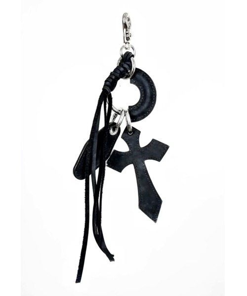 UNIZ（ユニズ）の「【UNIZ】Cross Eye Key Chain / 【ユニズ】クロスアイズフリンジキーチェーン（キーホルダー・メンズ・ブラック・ONE SIZE）」の2枚目の写真