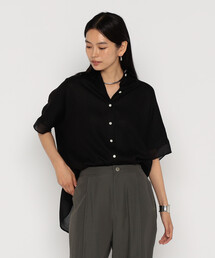 Gabardine K.T | 麻調合繊 シアーブラウス(シャツ/ブラウス)