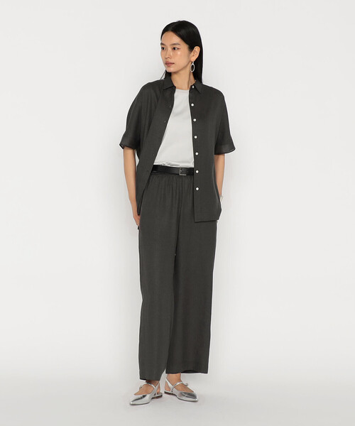 Gabardine K.T（ギャバジンケーティー）の「麻調合繊 シアーブラウス（シャツ/ブラウス・レディース・ブラック・9号）」の3枚目の写真